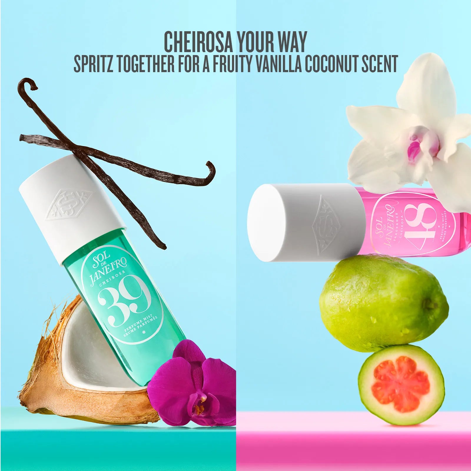 cheirosa your way spritz together for a fruity vanilla coconut scent