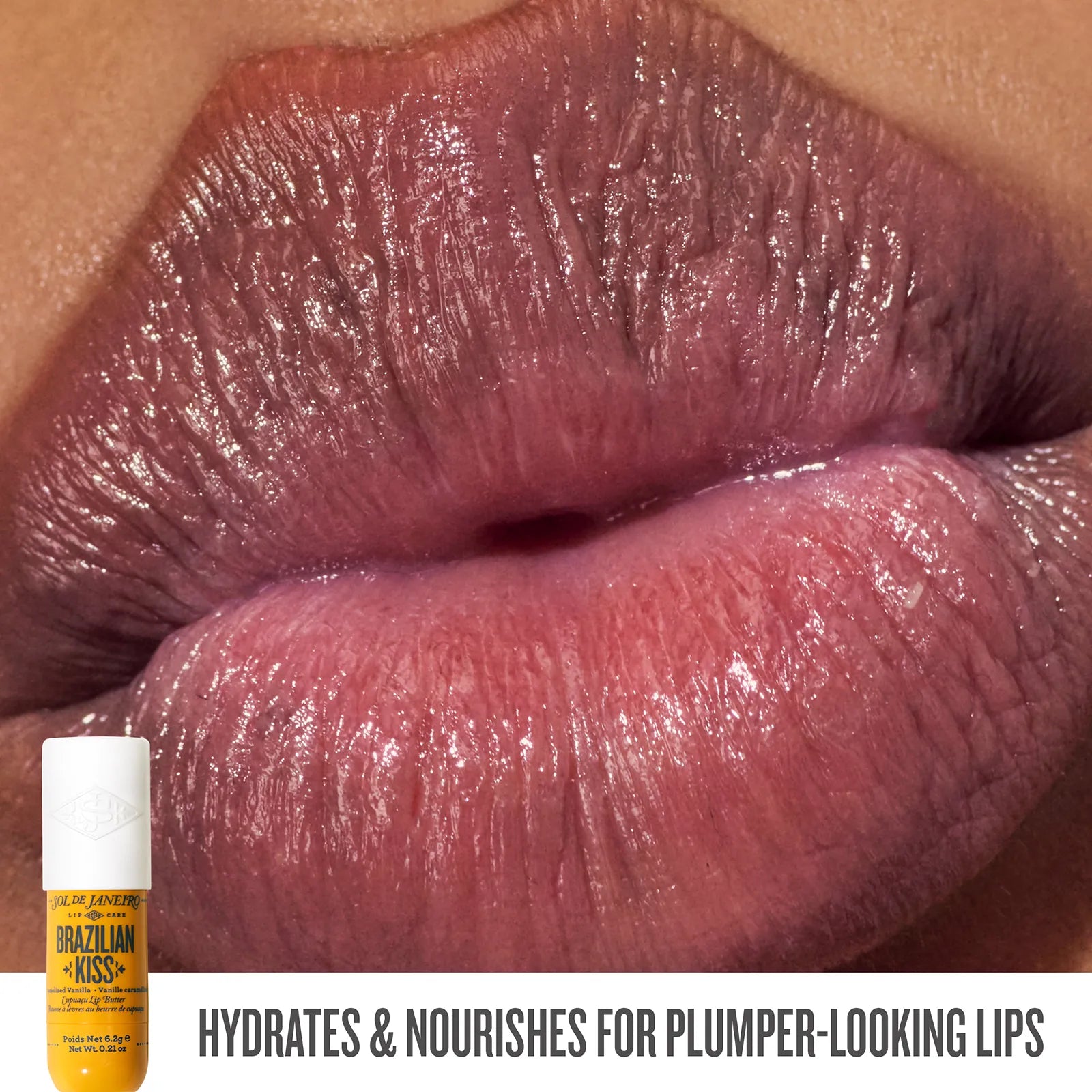 hydrates and nourishes for plumper-looking lips